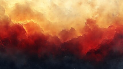 Naklejka premium Fiery, abstract cloudscape with orange, red, and dark hues.