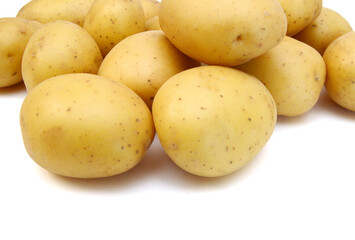 New potato isolated on white background close up
