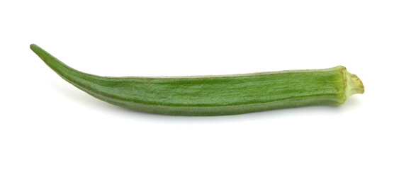 Fresh okra isolated on a white background