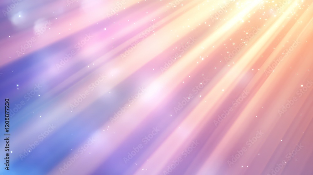 Aufkleber soft ethereal light rays with sparkles and gradient background