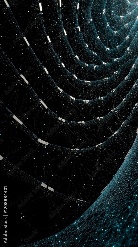 Poster futuristic network abstract technology background ai generated digital connections cy