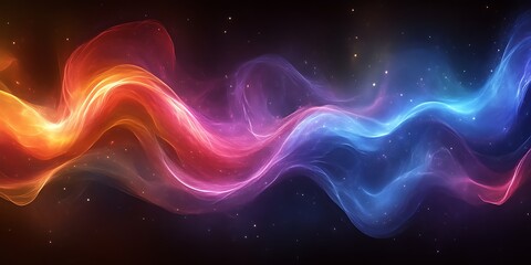 Abstract vibrant wavy light streaks.