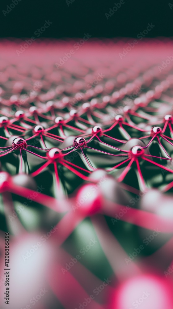Poster abstract digital mesh network pink red futuristic technology background
