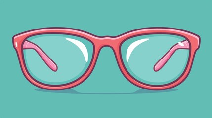 Cute Pink Glasses Cartoon Icon Decoration