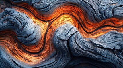 Fototapeta premium A close-up view of flowing lava, showcasing its vibrant colors and textured surface.