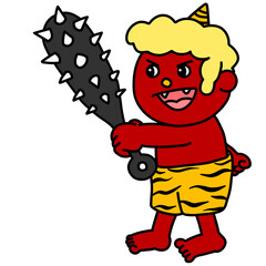 金棒を持った赤鬼