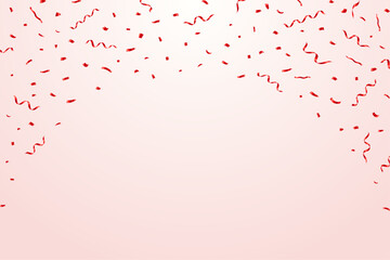 赤い紙吹雪のベクターイラスト レッドの紙吹雪のフレーム
