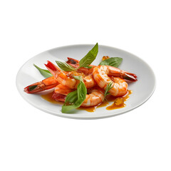 Gambas Al Ajillo presented served in a plate