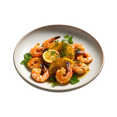 Gambas Al Ajillo presented served in a plate