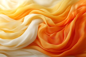 Obraz premium Abstract ombre fabric texture in yellow, orange, and white.