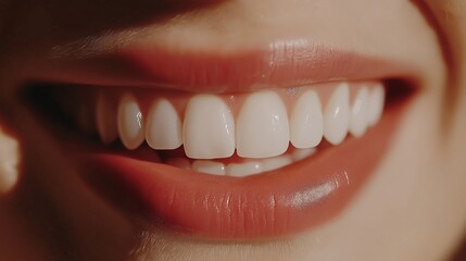 Fototapeta premium Close-Up of Beautiful White Teeth for Orthodontics and Dentistry Concepts