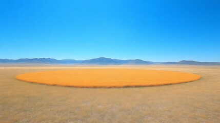 Fototapeta premium Orange Island in a Vast Desert Landscape