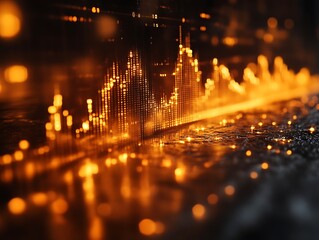 Obraz premium Glowing digital stock market graph.