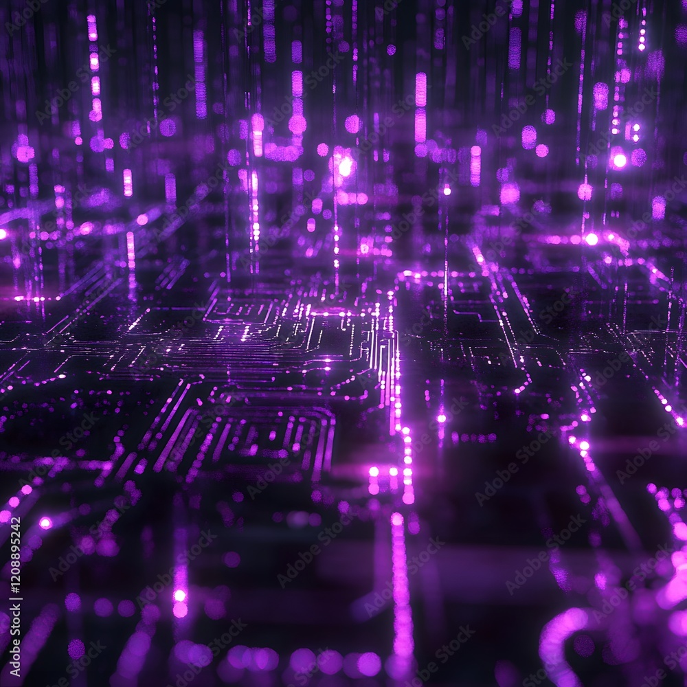 Poster binary code background, blue color, matrix, with lines creating a futuristic atmosphere, conveying a