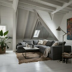 modern living room with fireplace