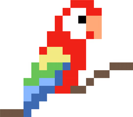 Red Parrot Pixelart.eps