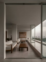 modern living room with fireplace