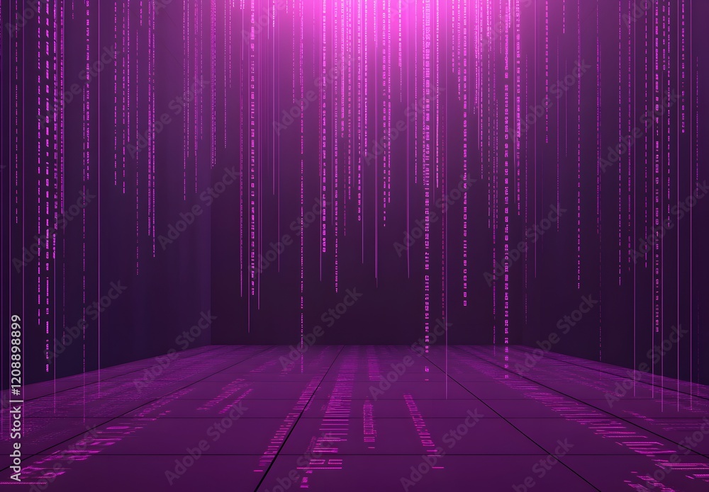 Poster binary code background, blue color, matrix, with lines creating a futuristic atmosphere, conveying a