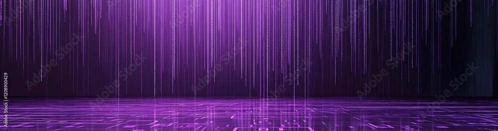 Poster binary code background, blue color, matrix, with lines creating a futuristic atmosphere, conveying a