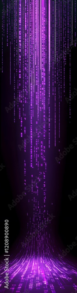 Poster binary code background, blue color, matrix, with lines creating a futuristic atmosphere, conveying a