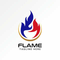 Logo design graphic concept creative premium vector stock image graphic two fire flame flare up heat blazing emission burn energy emergency roast cook
