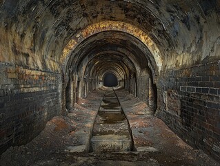 Fototapeta premium Abandoned old tunnel interior slung derelict forsaken outcast