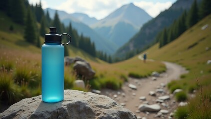 Elegant Water Bottle Product Photography - Hydration, Active Lifestyle, Sports, and Wellness Marketing and Advertising Concepts
