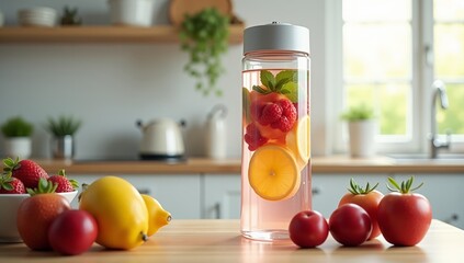 Elegant Water Bottle Product Photography - Hydration, Active Lifestyle, Sports, and Wellness Marketing and Advertising Concepts