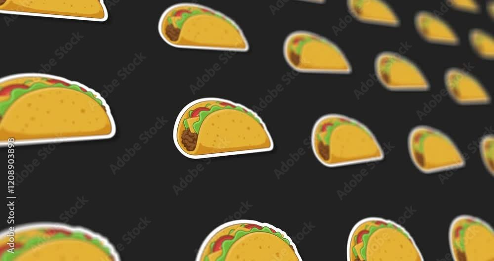 Poster animated tacos pattern design on light and dark background