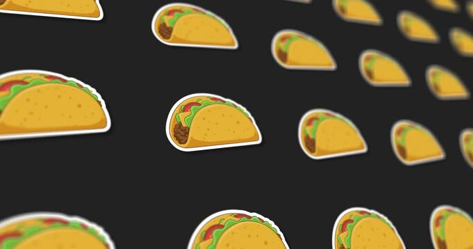 Animated tacos pattern design on light and dark background