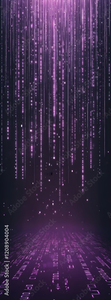 Poster binary code background, blue color, matrix, with lines creating a futuristic atmosphere, conveying a