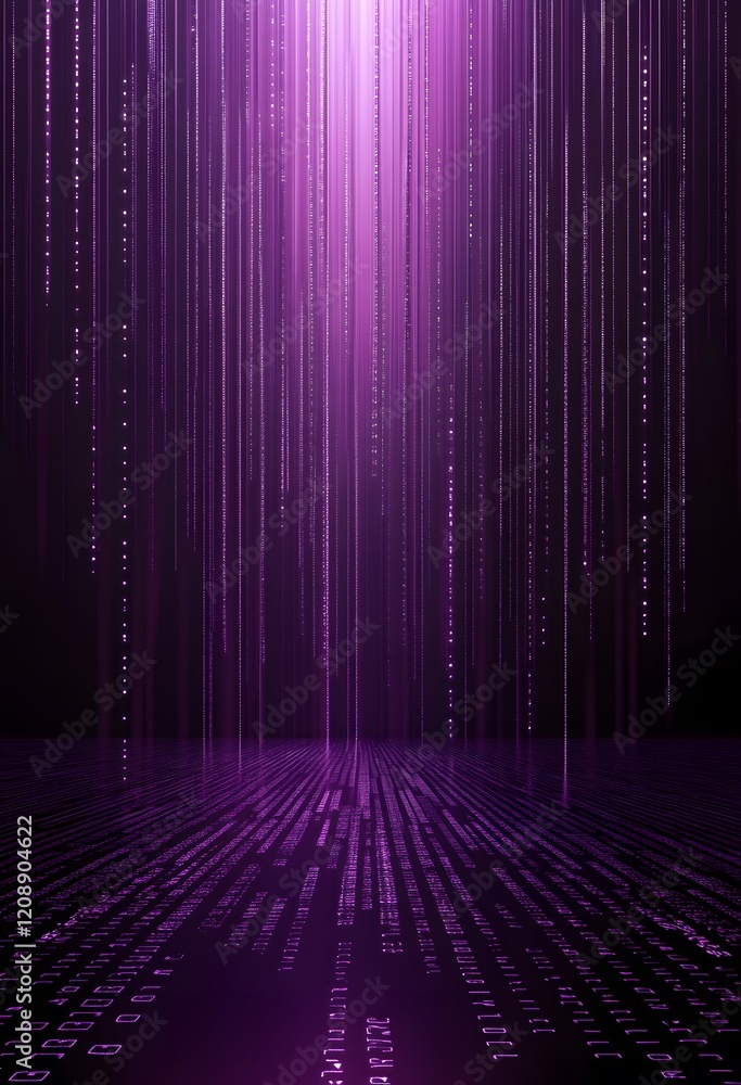 Poster binary code background, blue color, matrix, with lines creating a futuristic atmosphere, conveying a