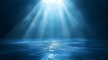 Serene Underwater Scene With Light Rays Illuminating The Deep