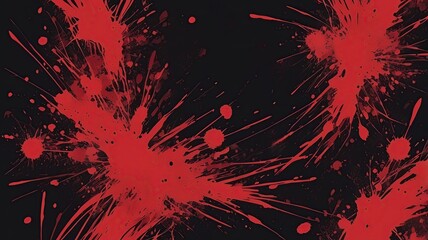 Grungy abstract texture, rough brush strokes and splatters in dark red and black.