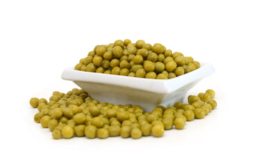 Fresh peas isolated on white background
