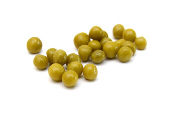 Fresh peas isolated on white background