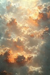 Fototapeta premium Dramatic cloudscape at sunset nature's masterpiece sky outdoor aerial view visual serenity