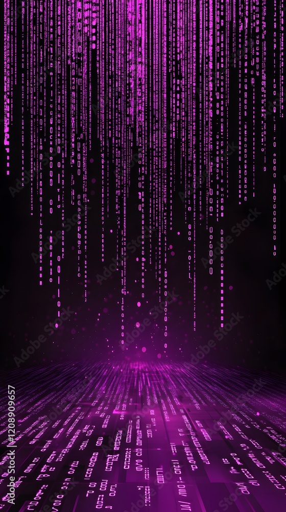 Aufkleber binary code background, blue color, matrix, with lines creating a futuristic atmosphere, conveying a