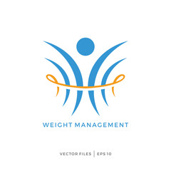 simple human diet and weight logo design