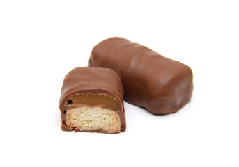 Chocolate candies collection. Beautiful Belgian truffles isolated on white background