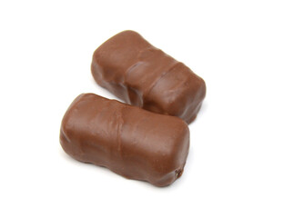 Chocolate candies collection. Beautiful Belgian truffles isolated on white background