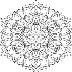 Beautiful flower art and mandala vector design