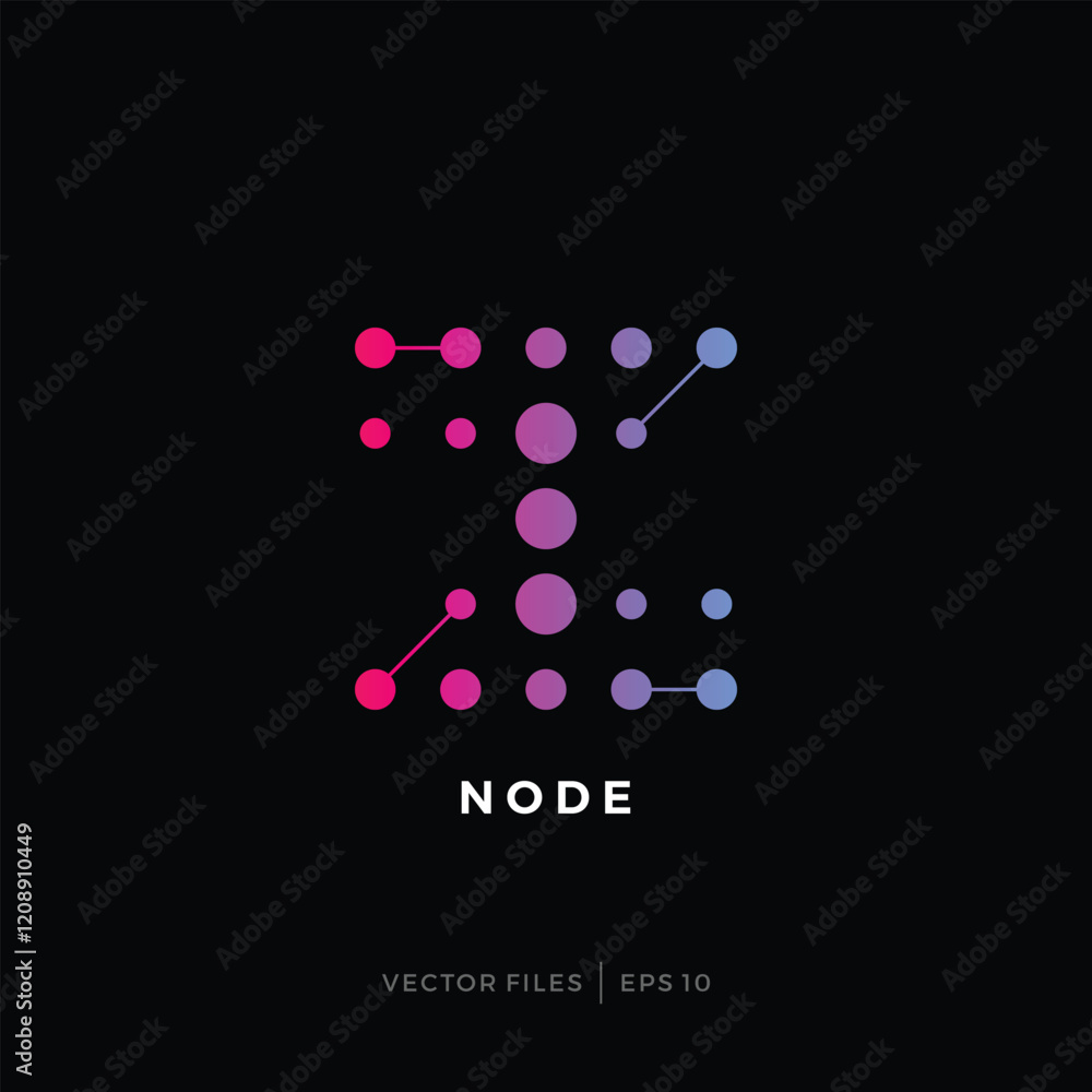 Poster simple initial z logo design with node dots