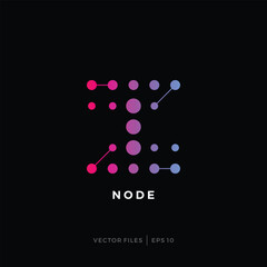 simple initial Z logo design with node dots