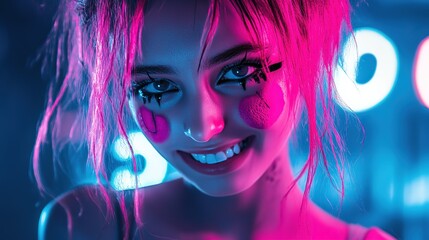woman with fake smile, creepy smile