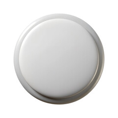 3D icon of white empty button. Cartoon plastic style