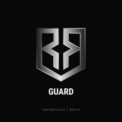 shield sign design logo with the initials RR