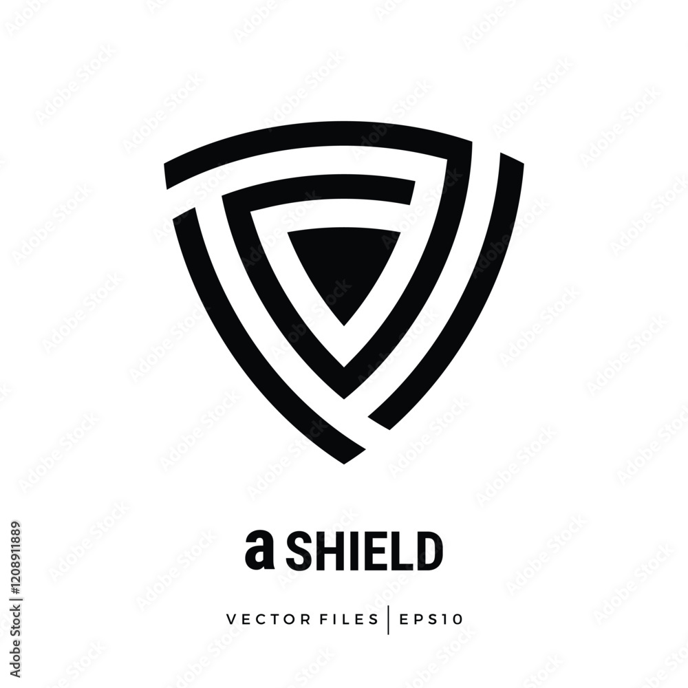 Poster shield with the initial a in lower case