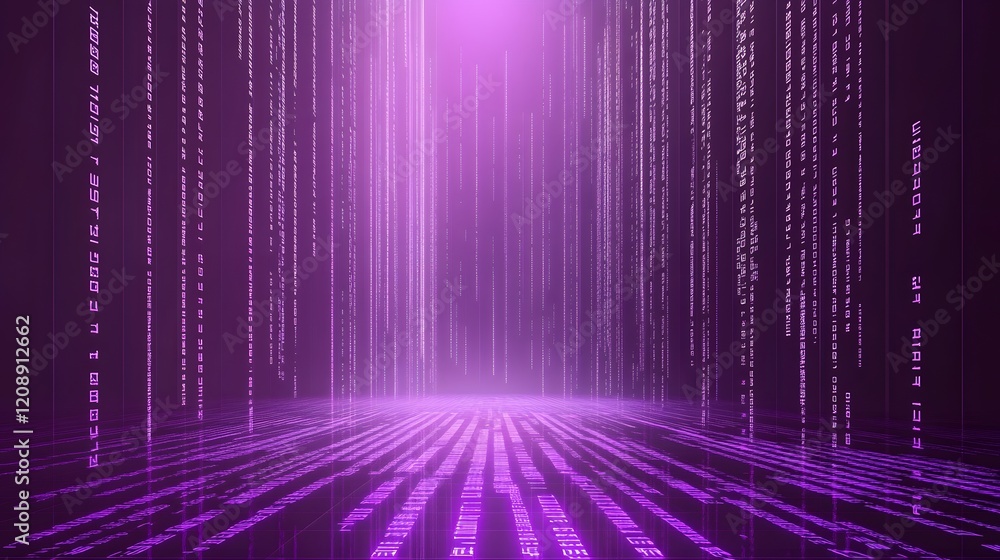 Poster binary code background, blue color, matrix, with lines creating a futuristic atmosphere, conveying a