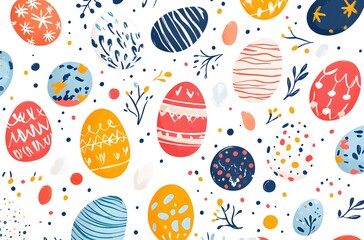 Colorful Easter Eggs Pattern Spring Festive Design